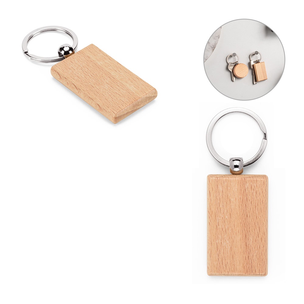 STEWIE. Llavero rectangular de madera de haya - imagen 1